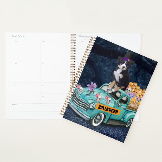 Bernese Mountain Halloween Truck Scary Night Planner (Display)