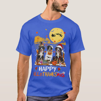 Bernese Mountain Happy Hallothanksmas Halloween Th T-Shirt