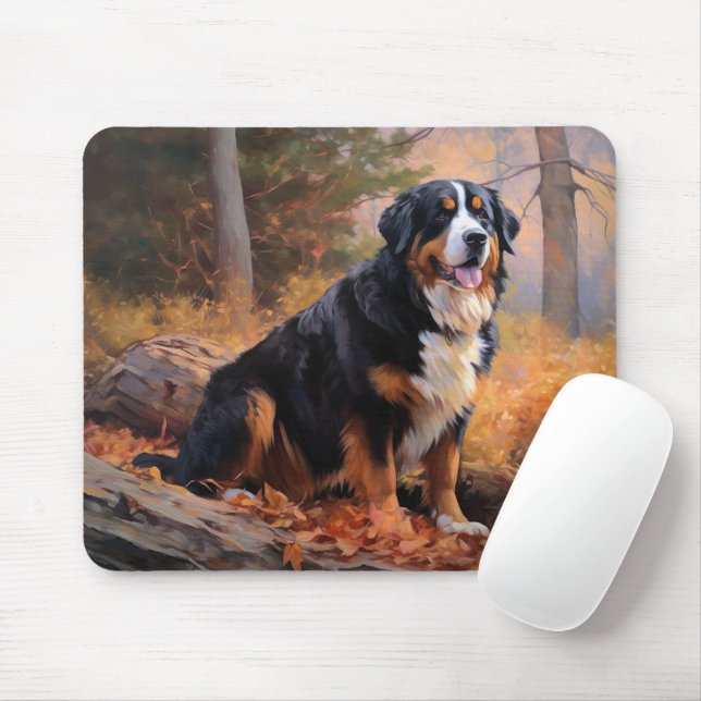 Bernese Mountain in Autumn Leaves Fall Inspire  Mouse Mat (With Mouse)