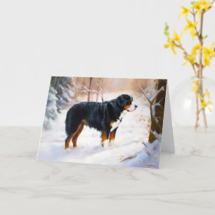 Bernese Mountain Let It Snow Christmas  Card