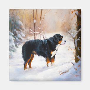 Bernese Mountain Let It Snow Christmas Magnet