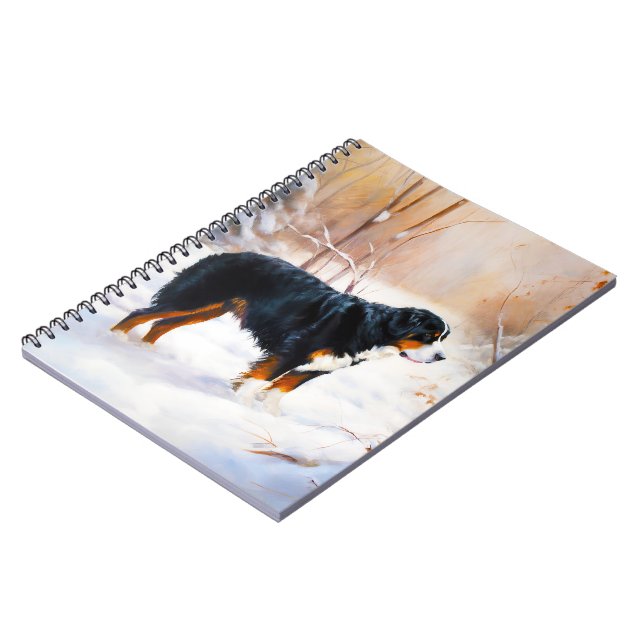 Bernese Mountain Let It Snow Christmas  Notebook (Left Side)