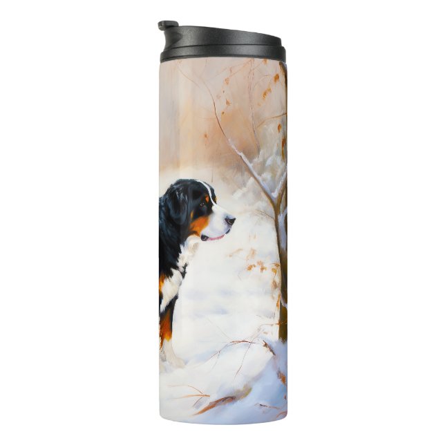 Bernese Mountain Let It Snow Christmas  Thermal Tumbler (Rotated Right)