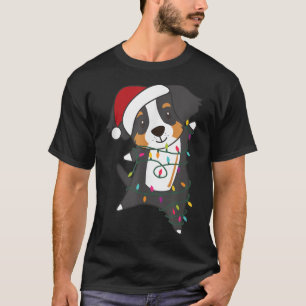Bernese Mountain Merry Christmas Fairy Lights Dogs T-Shirt