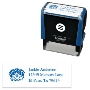 BERNESE MOUNTAIN   Name and Return Address Self-inking Stamp