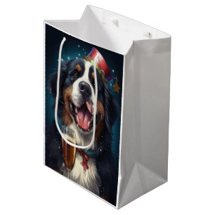 Bernese Mountain New Year Medium Gift Bag