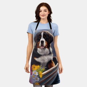 Bernese Mountain on a Paddle: A Scenic Adventure Apron