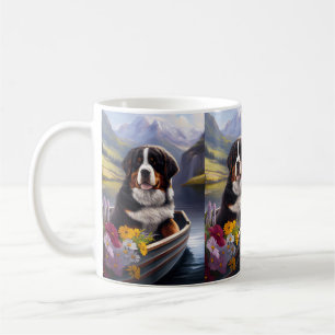 Bernese Mountain on a Paddle: A Scenic Adventure Coffee Mug