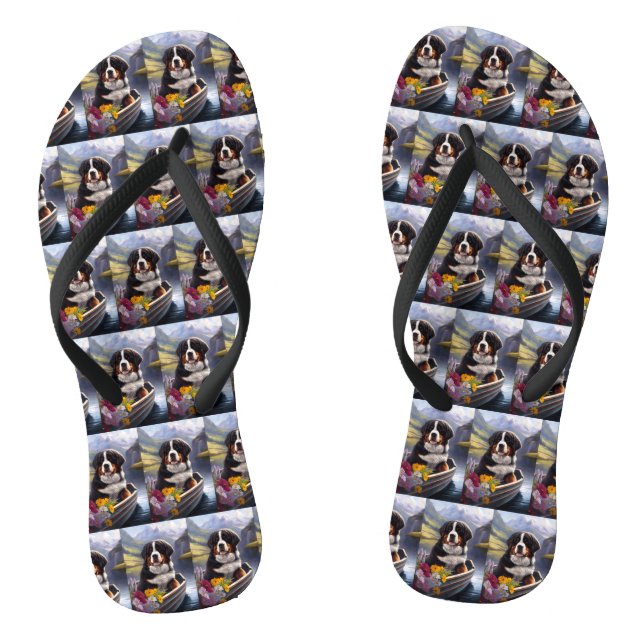 Bernese Mountain on a Paddle: A Scenic Adventure Flip Flops (Footbed)
