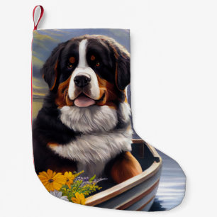 Bernese Mountain on a Paddle: A Scenic Adventure Small Christmas Stocking