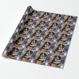 Bernese Mountain on a Paddle: A Scenic Adventure Wrapping Paper