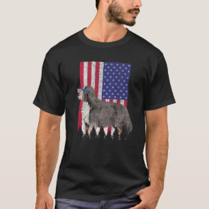 Bernese Mountain Patriotic Dog USA Pride American  T-Shirt