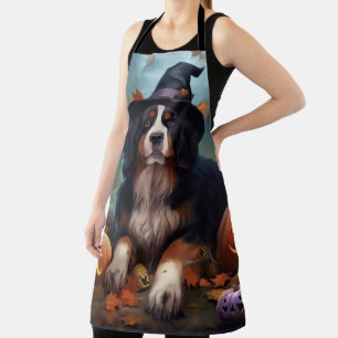 Bernese Mountain Pumpkins Halloween Scary Apron