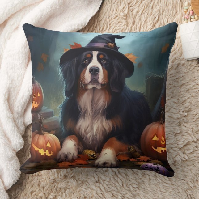 Bernese Mountain Pumpkins Halloween Scary Cushion (Blanket)