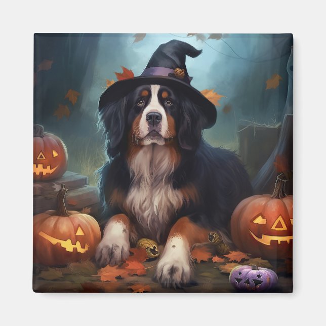 Bernese Mountain Pumpkins Halloween Scary Magnet (Front)