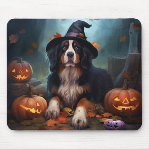 Bernese Mountain Pumpkins Halloween Scary Mouse Mat