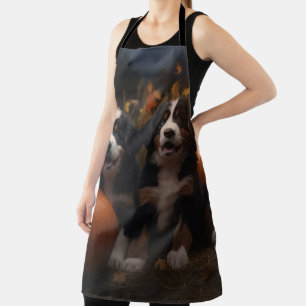 Bernese Mountain Puppy Autumn Delight Pumpkin Apron