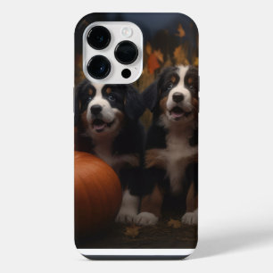 Bernese Mountain Puppy Autumn Delight Pumpkin iPhone 14 Pro Max Case