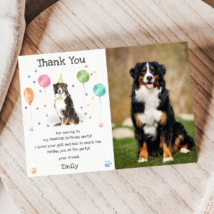 Bernese Mountain Puppy Dog Birthday Thank You Card