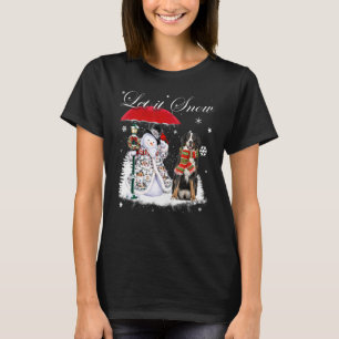 Bernese Mountain Santa Dog Christmas Snowman Xmas  T-Shirt