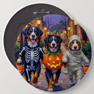 Bernese Mountain Trick-or-Treating In Halloween  6 Cm Round Badge