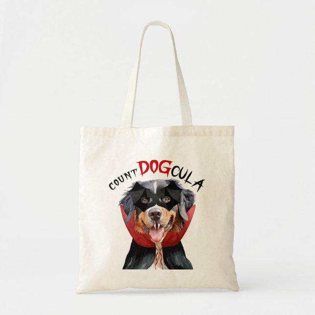 Bernese Mountiain Vampire Dog Trick or Treat Tote Bag (Front)