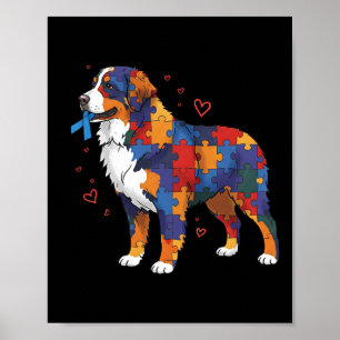 Bernese Moutain Puzzle Autism Awareness Autistic W Poster