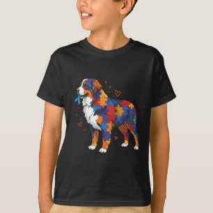 Bernese Moutain Puzzle Autism Awareness Autistic W T-Shirt