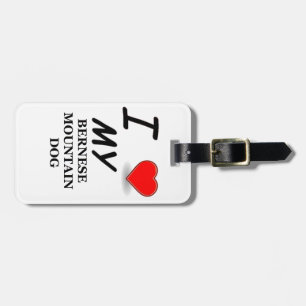 bernese mt dog love luggage tag