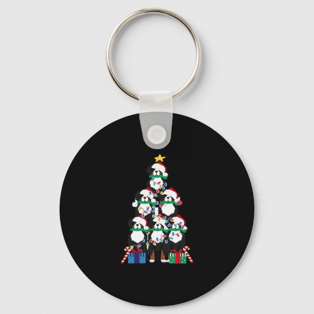 Bernese Mt Dog Puppy Christmas Tree Classic T-Shir Key Ring (Front)
