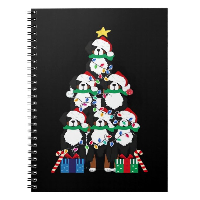 Bernese Mt Dog Puppy Christmas Tree Classic T-Shir Notebook (Front)