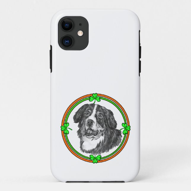 Bernese Mtn Dog St Patricks Case-Mate iPhone Case (Back)