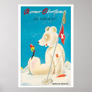 Bernese Oberland Is Beautiful Switzerland Vintage Poster