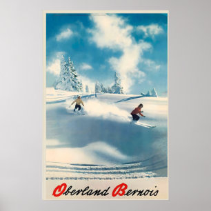 Bernese Oberland Swiss Alps Switzerland Winter Ski Poster