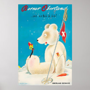 Bernese Oberland Switzerland Winter Ski Poster