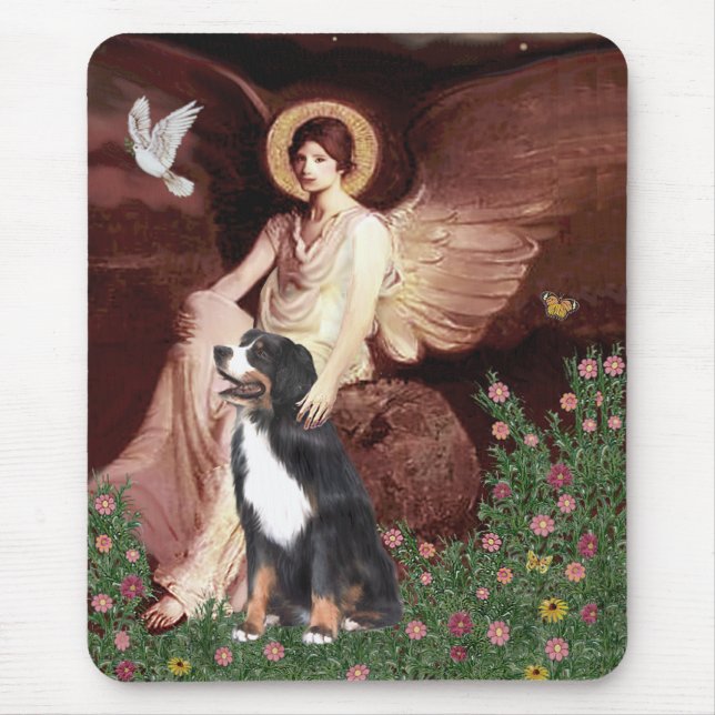 Bernese - Seated Angel Mouse Mat (Front)