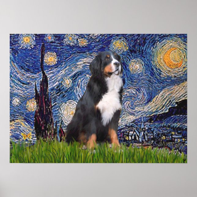 Bernese - Starry Night Poster (Front)