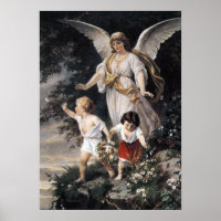 Bernhard Plockhorst - The Guardian Angel Print  