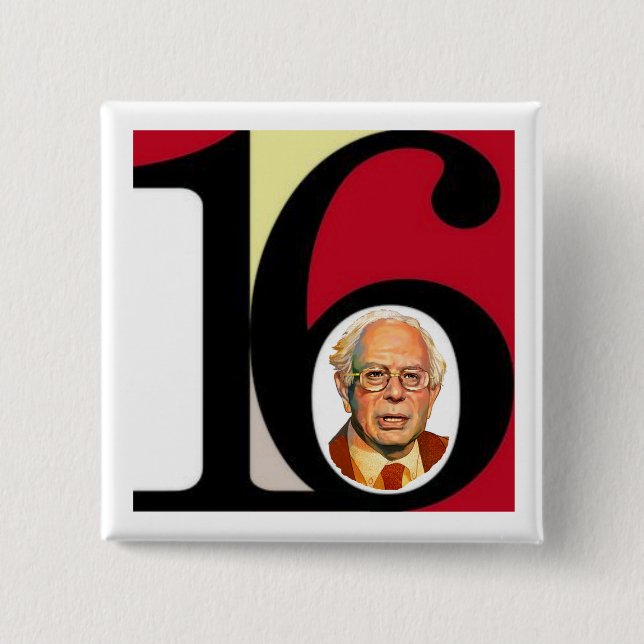 Bernie '16 15 cm square badge (Front)
