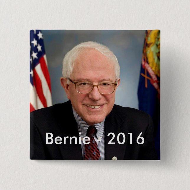 Bernie 2016 15 cm square badge (Front)