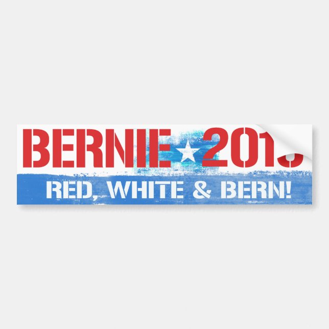Bernie 2016 - Red White and Bern - Bernie Sanders Bumper Sticker (Front)