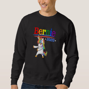 Bernie 2020 Sanders Rainbow Lgbtq Unicorn Flossing Sweatshirt