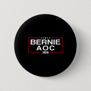 Bernie Aoc 2028 Bernie Sanders Alexandria Cortez P 6 Cm Round Badge