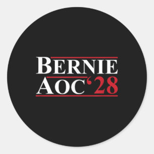 Bernie Aoc 2028 Bernie Sanders Alexandria Cortez P Classic Round Sticker
