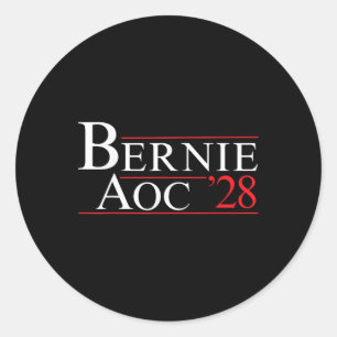 Bernie Aoc 2028 Bernie Sanders Alexandria Cortez P Classic Round Sticker