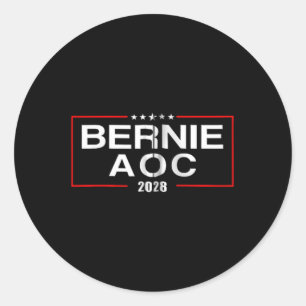 Bernie Aoc 2028 Bernie Sanders Alexandria Cortez P Classic Round Sticker