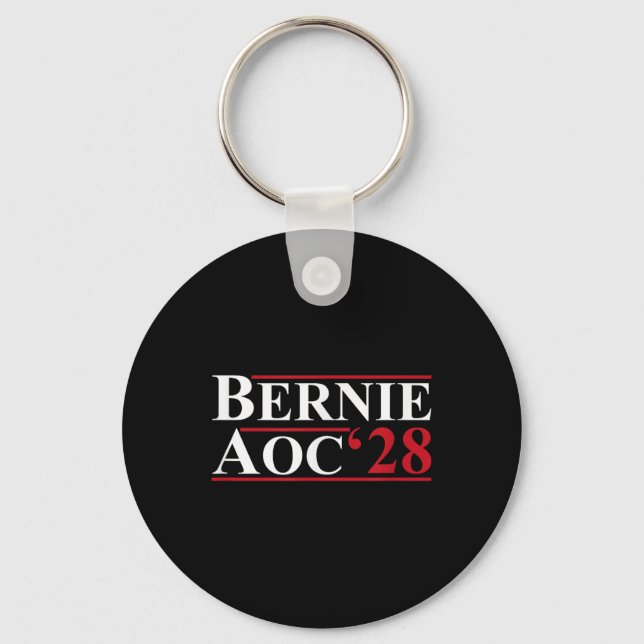 Bernie Aoc 2028 Bernie Sanders Alexandria Cortez P Key Ring (Front)