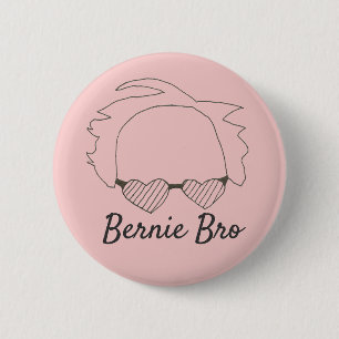 Bernie Bro Bernie Sanders Heart Shaped Glasses 6 Cm Round Badge
