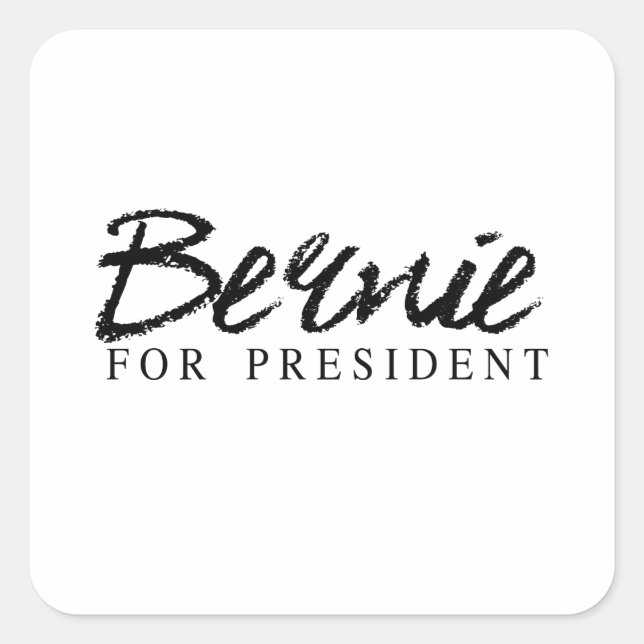 Bernie For President Signature Square Sticker (Front)