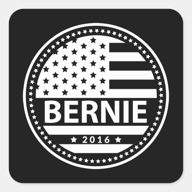 Bernie For President Square Sticker (Front)